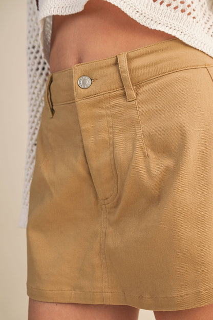 Khaki Denim Skirt