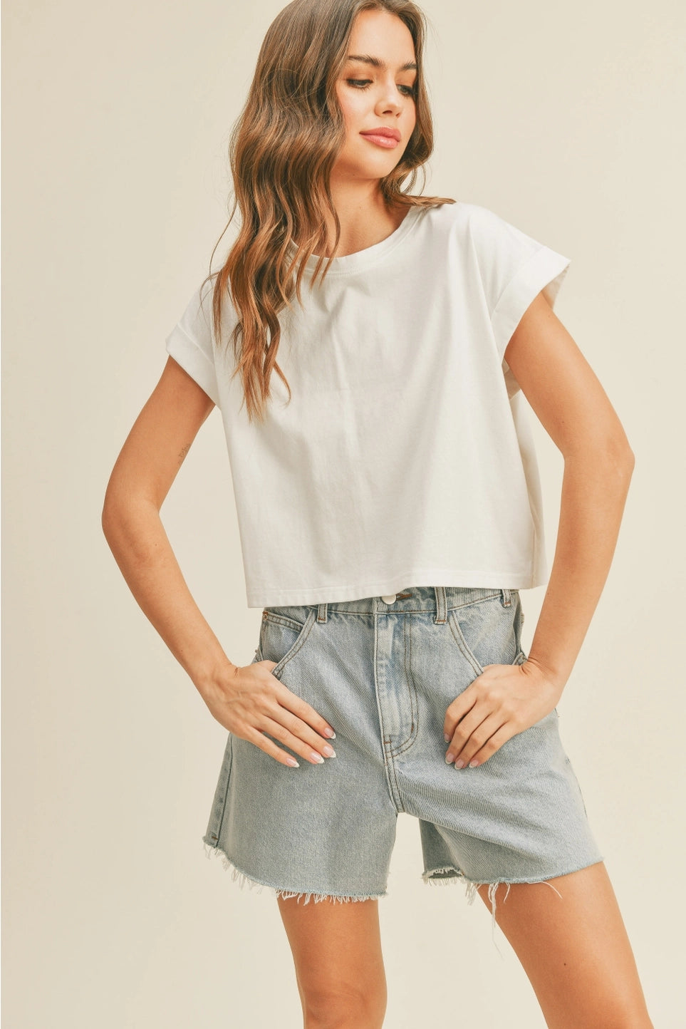 Relaxed Boxy Tee- White