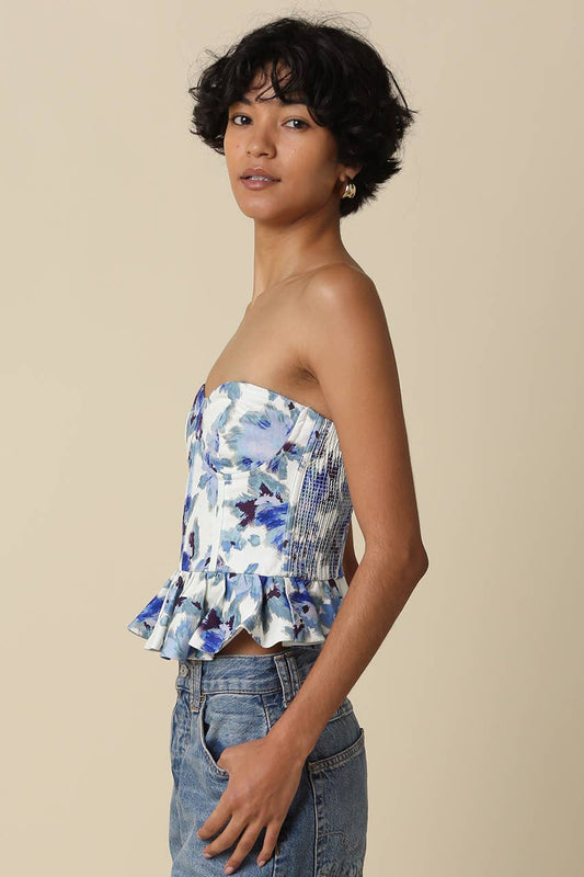 Blue Petal Corset Top