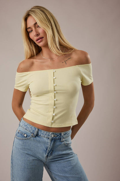 Butter Button up Top