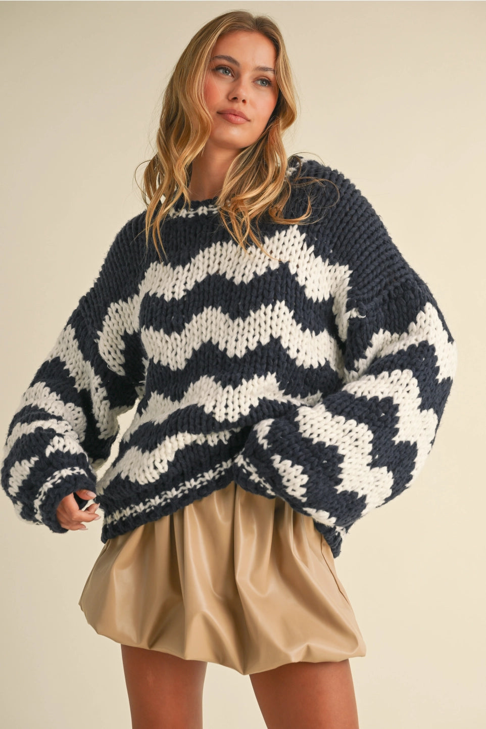 Chunky Knit Chevron Sweater