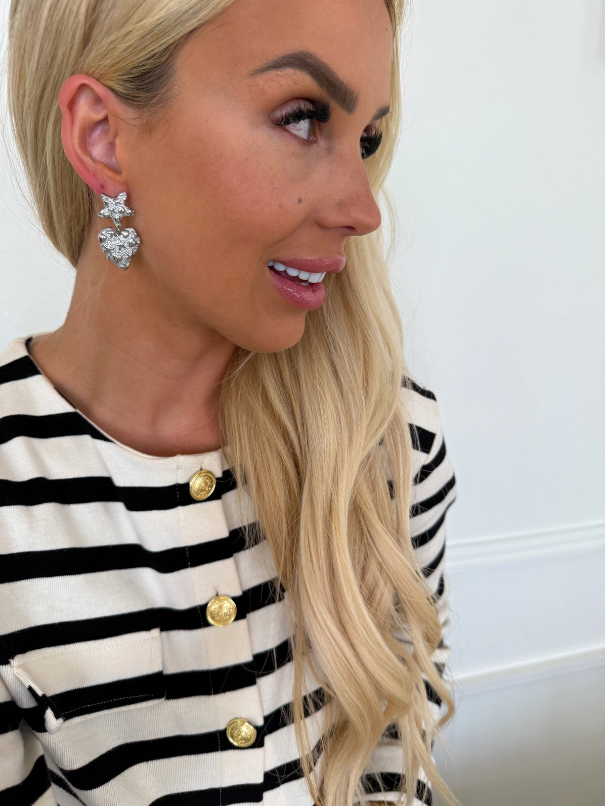 Silver Chunky Heart Earrings