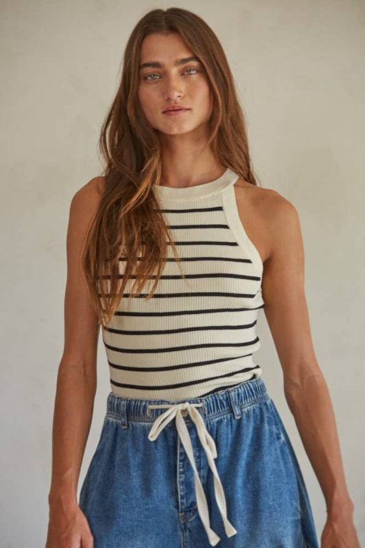 Ribbed Striped Tank