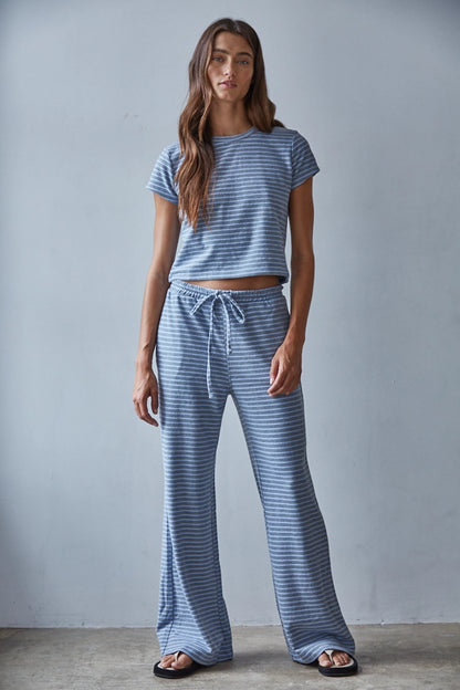 Grey Blue Stripe Set
