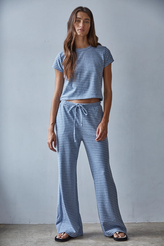 Grey Blue Stripe Set