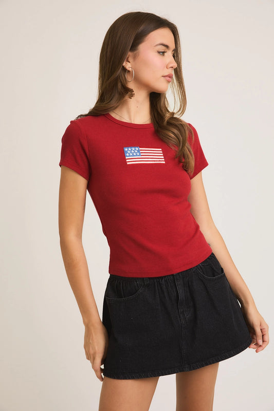 Flag Tee- Red