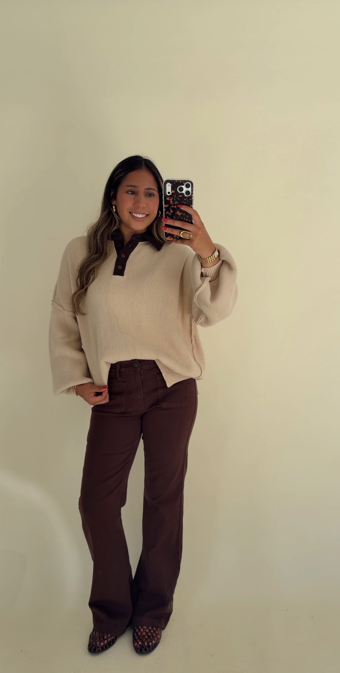 Chocolate Collar Oversized Sweater