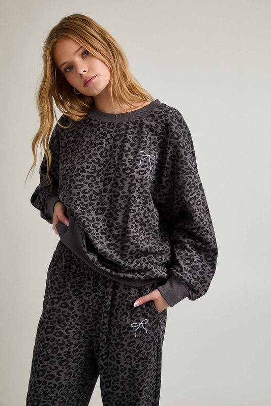 Charcoal Leopard Sweatset