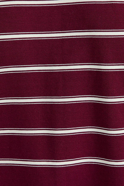 Maroon Stripe Lounge Top