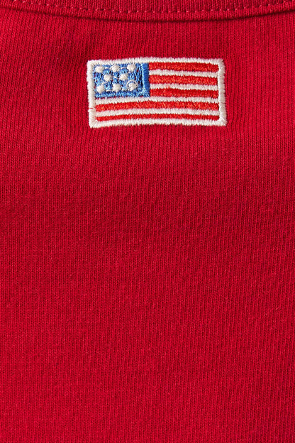 Flag Patch Halter Top- Red