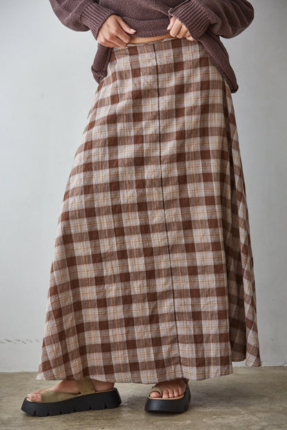 Fall Check Maxi Skirt