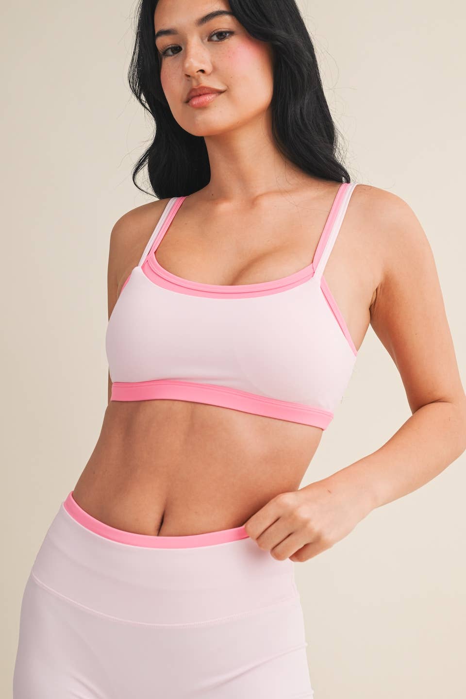 Double Layer Short/Bra Set- Blush