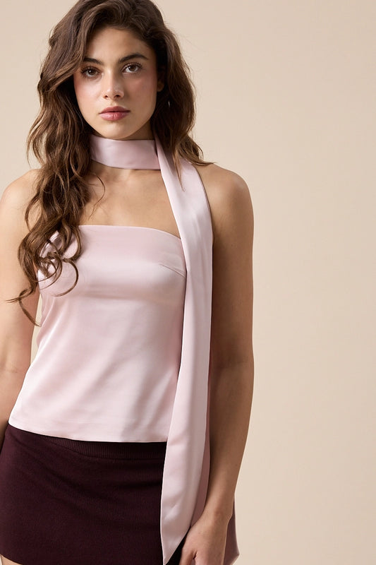 Blush Neck Scarf Tube Top