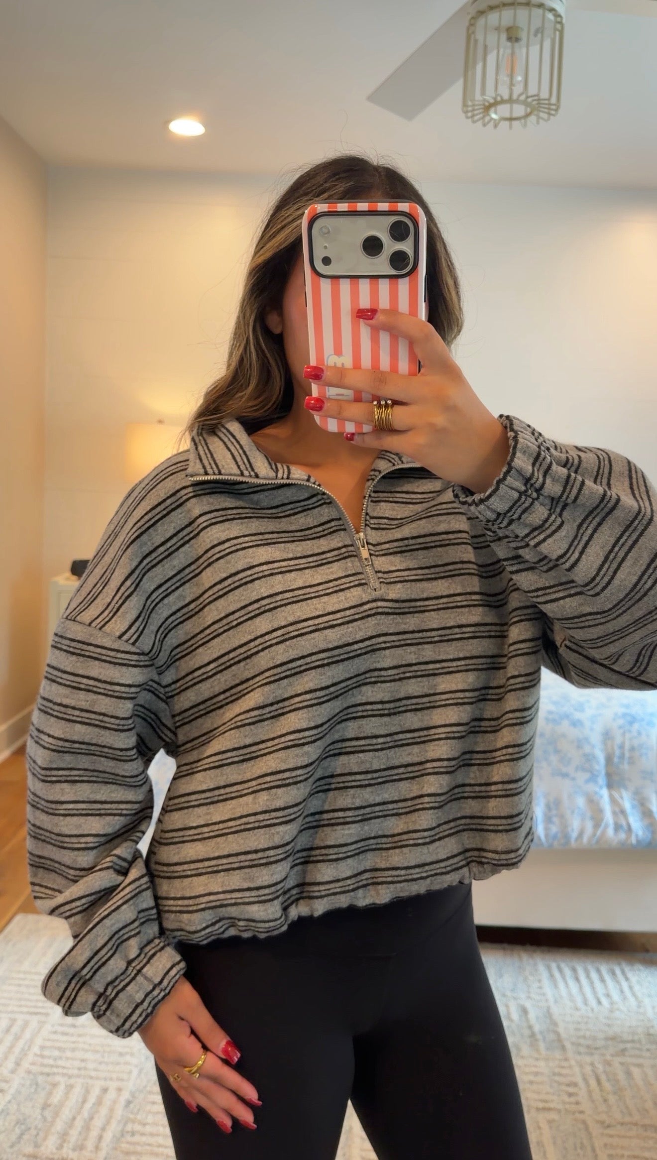 Dark Heather Grey Quarter zip