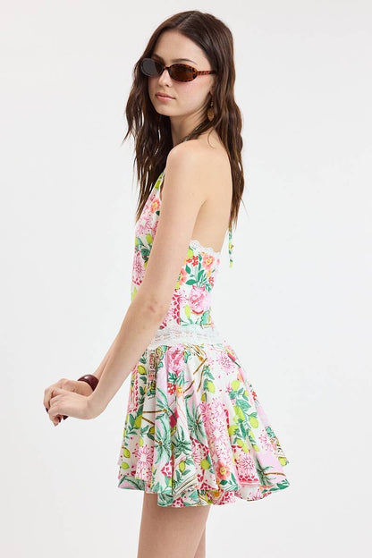 Pink Palm Mini Dress