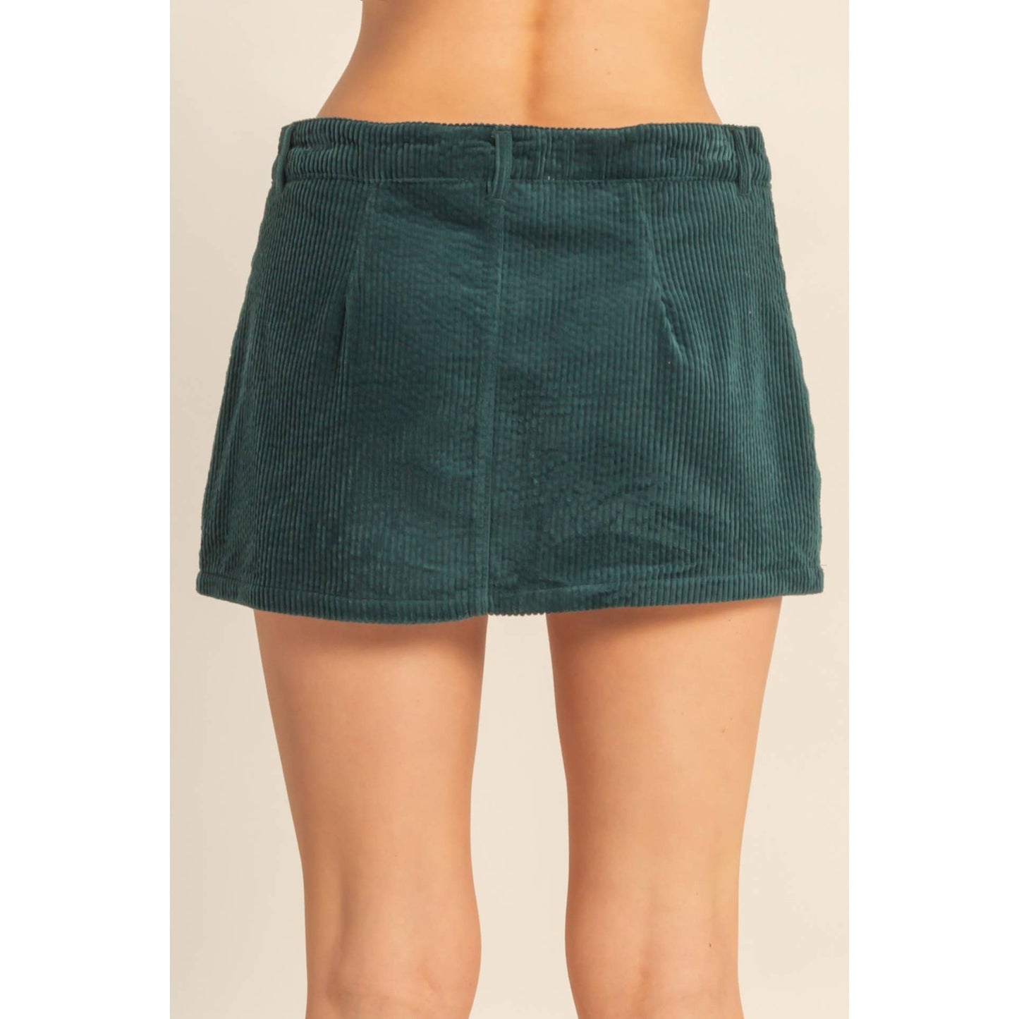 Deep Green Corduroy Mini Skirt