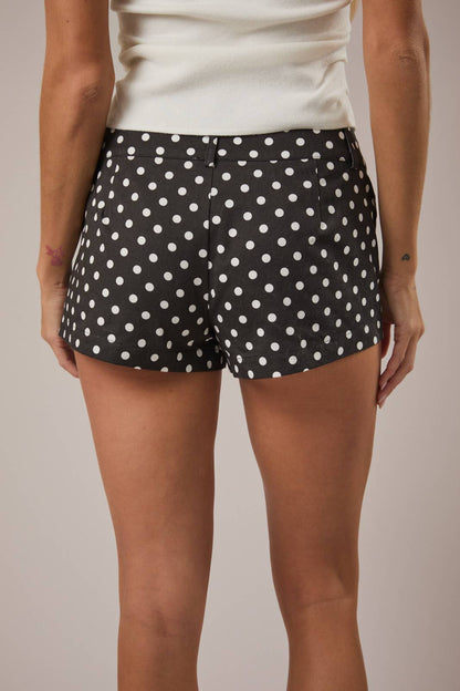 Black Polka Dot Mini Shorts