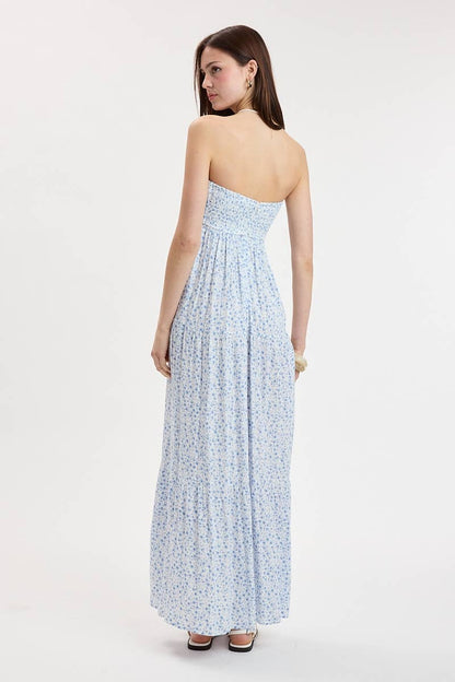 Ditsy Front Tie Maxi Dress