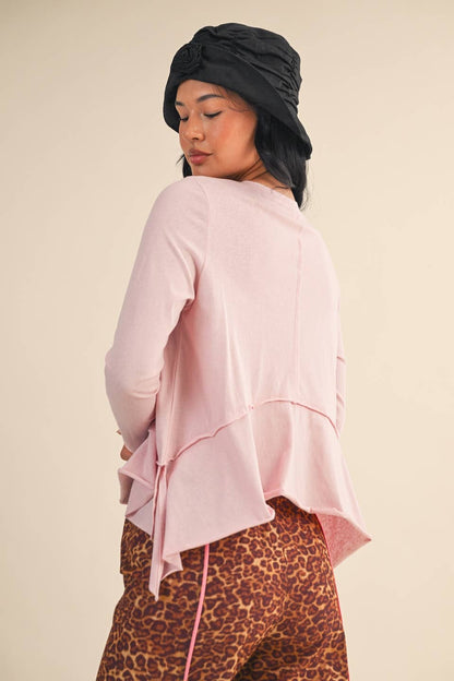 Lightweight Ruffle Top- Pink