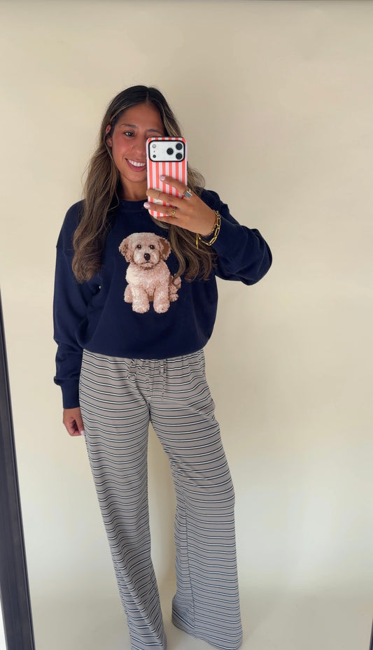Navy Doodle Sweater