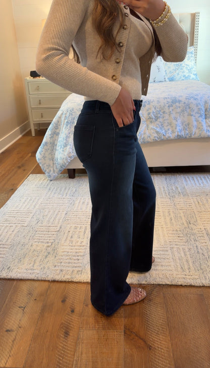 Wide leg Butter Jeans- Dark Wash