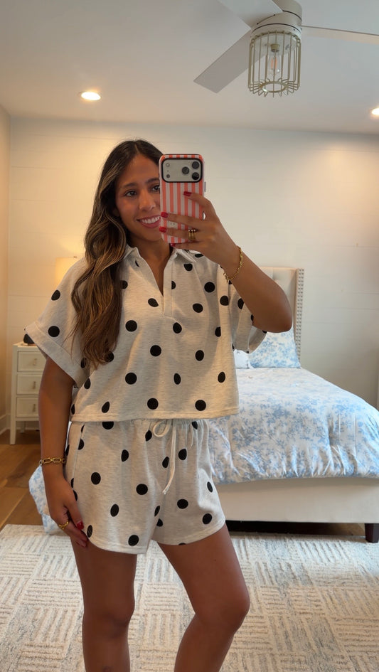 Cropped Polka Dot Set