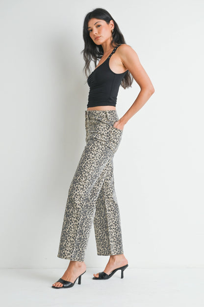 Leopard Straight Leg Pants