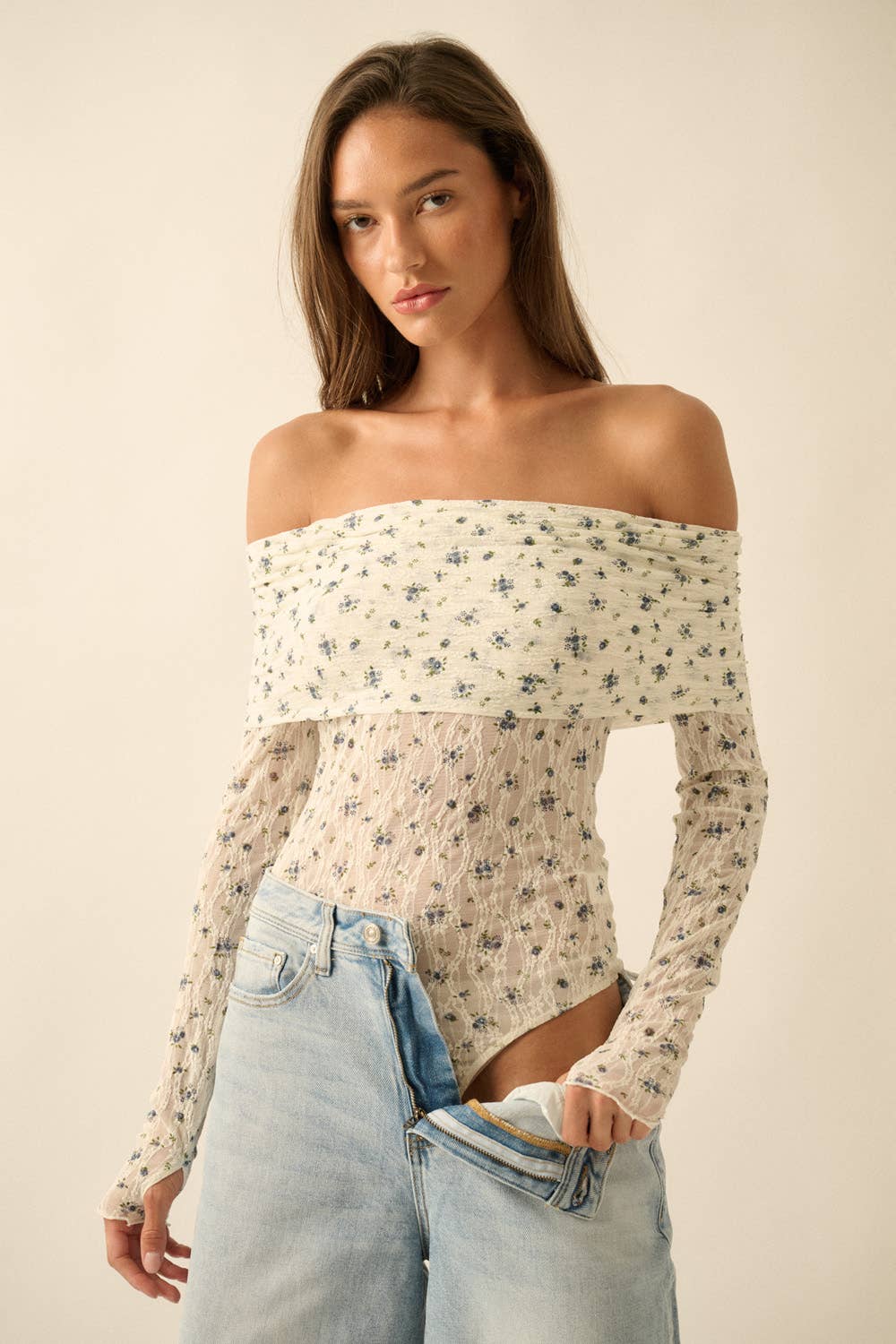 Ditsy Lace Bodysuit