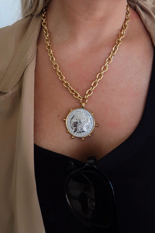 Mixed Metal Coin Necklace