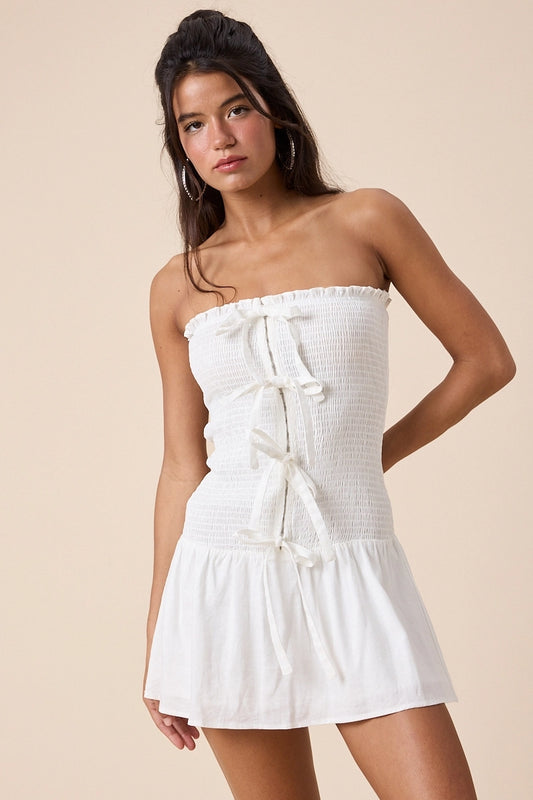The Triple Tie Linen Mini