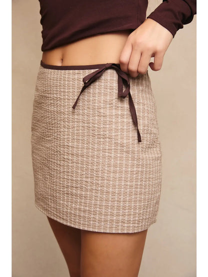 Low Plaid Skirt