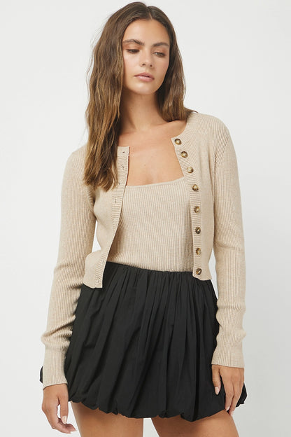 Oat Cami & Cardigan Set