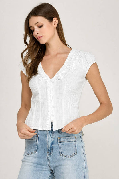 Rruffle Trim Blouse