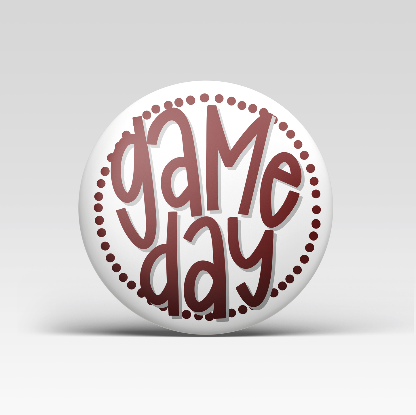 Maroon & White Game Day Button