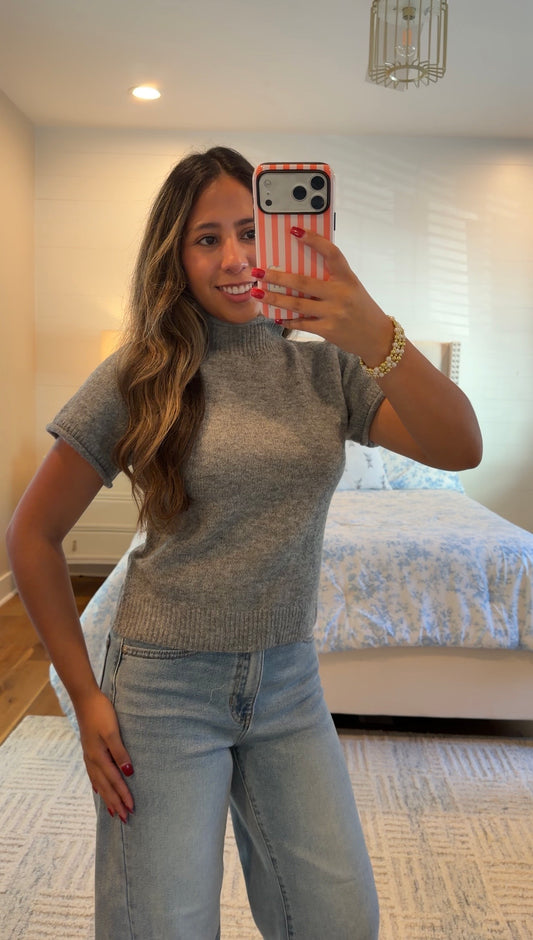 Grey Short Sleeve Top