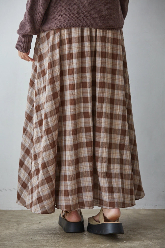 Fall Check Maxi Skirt