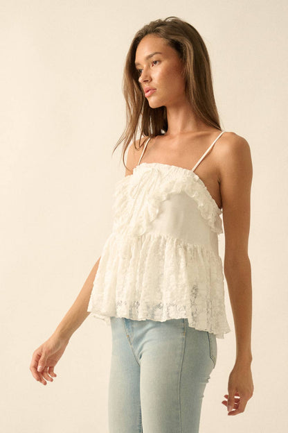 Ivory Ruffle Cami