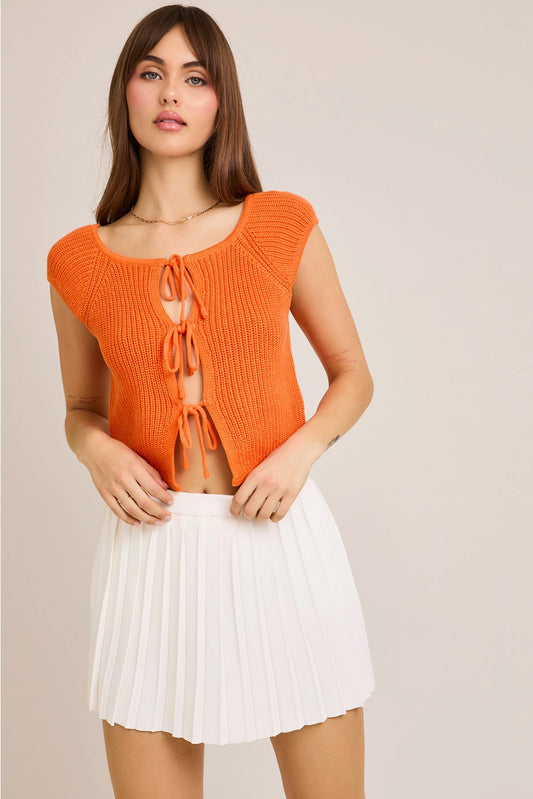 Orange Front Tie Vest
