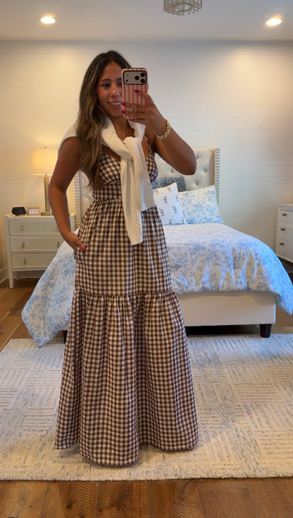August Gingham Maxi Dress