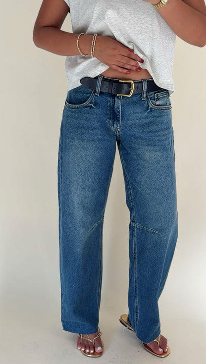 Mid Rise Barrel Jeans