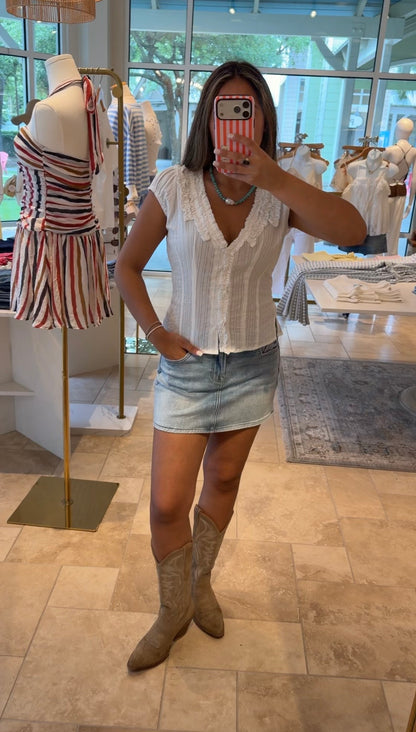 Rruffle Trim Blouse