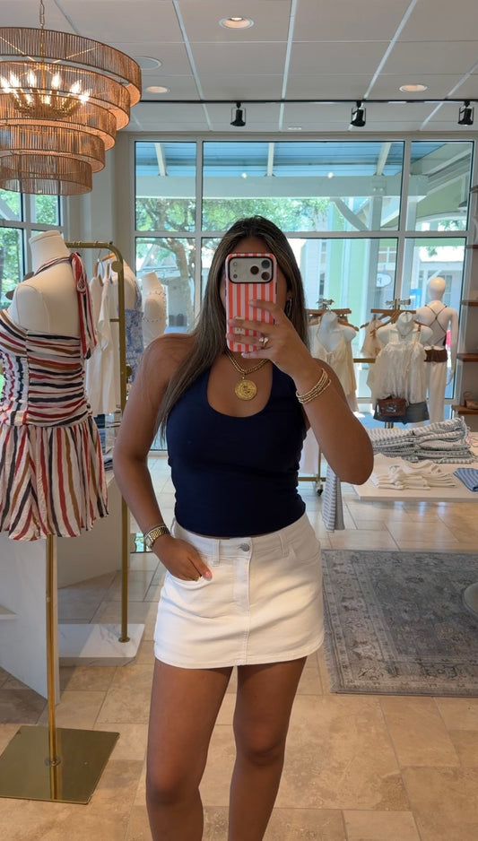 Navy Halter Top