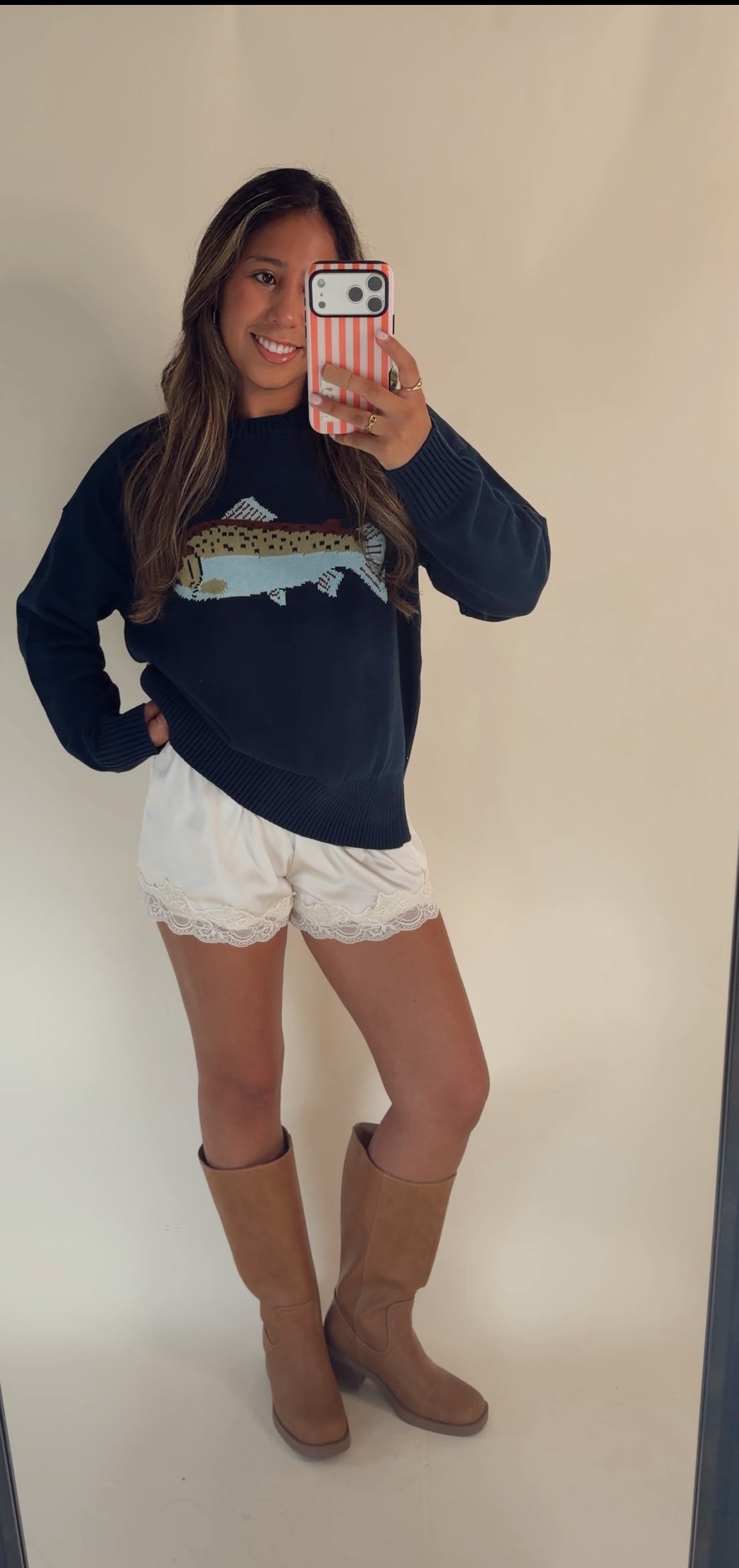 Catch of the Day Sweater- Navy