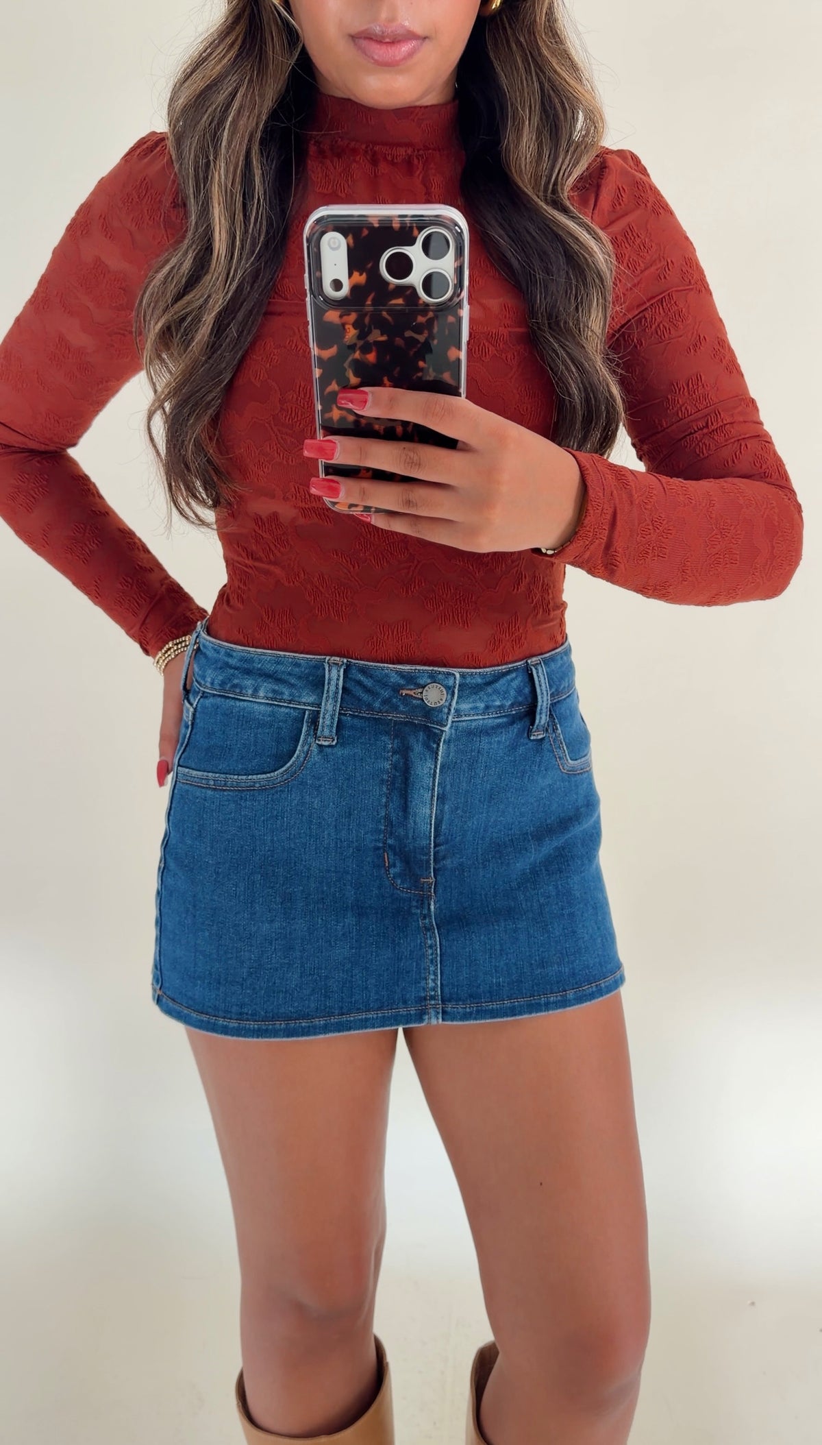 Ultra Mini Deep Denim Mini Skort