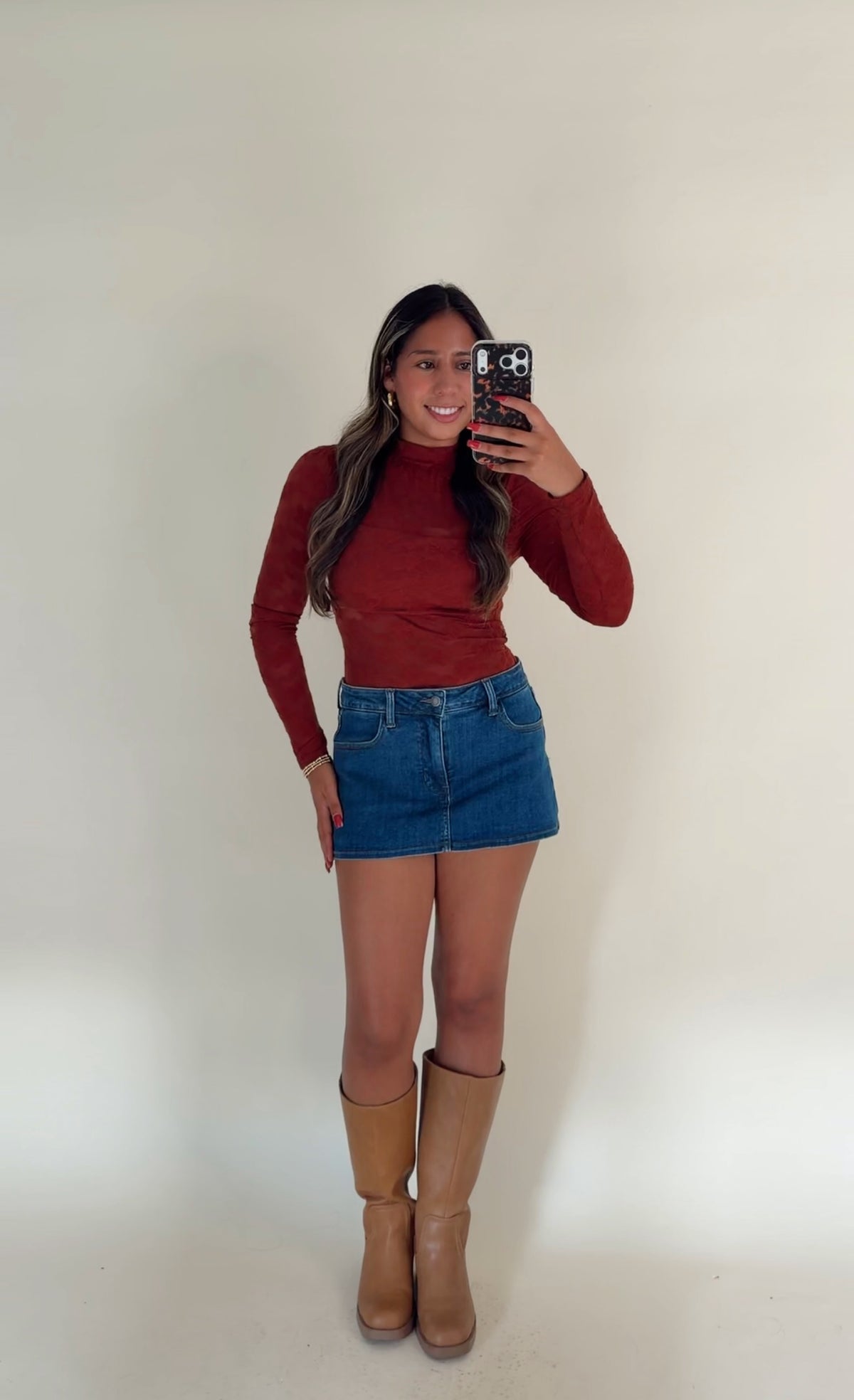 Ultra Mini Deep Denim Mini Skort
