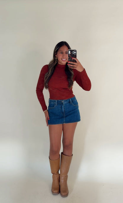 Ultra Mini Deep Denim Mini Skort