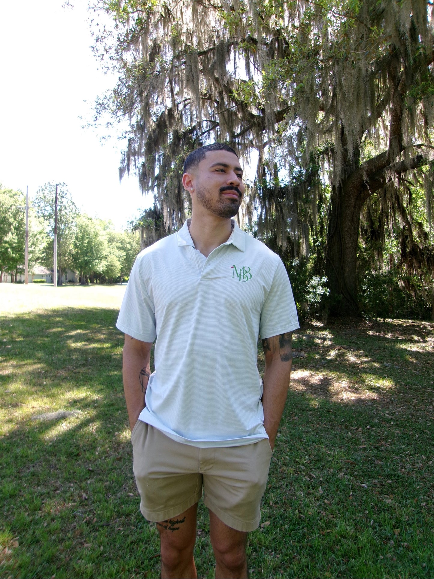 MBB Golf Polo- White & Grey