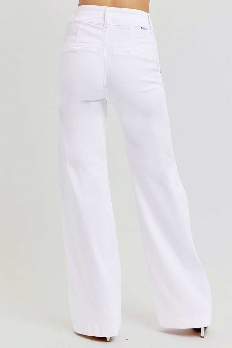 Pure White Ivory High-Rise Denim