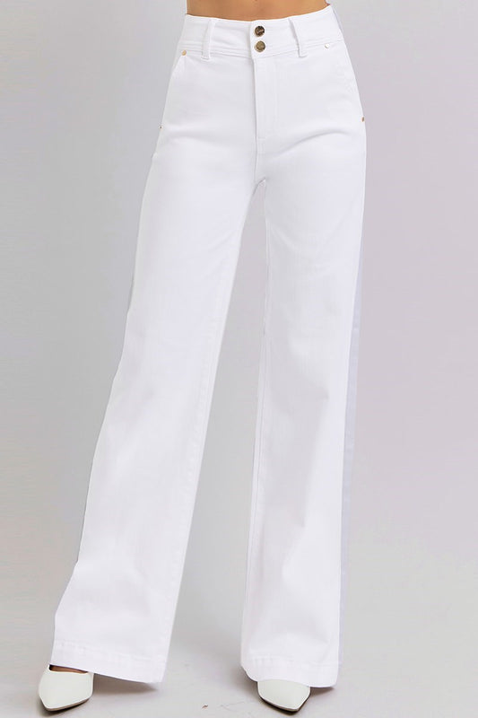 Pure White Ivory High-Rise Denim