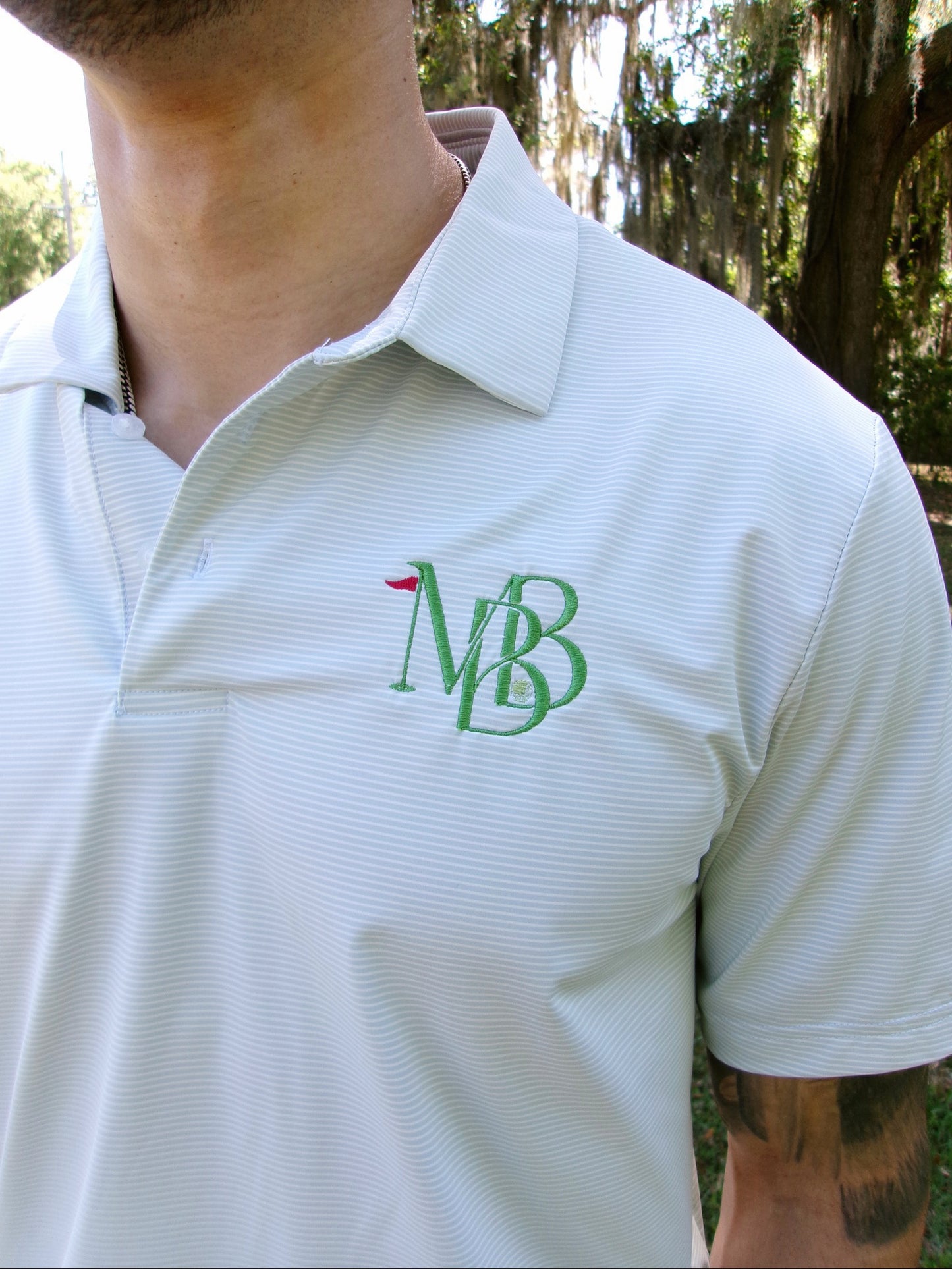 MBB Golf Polo- White & Grey